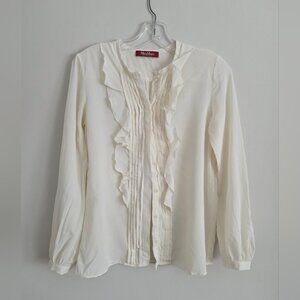 MAXMARA | Silk blouse Ruffles Cream Sz M